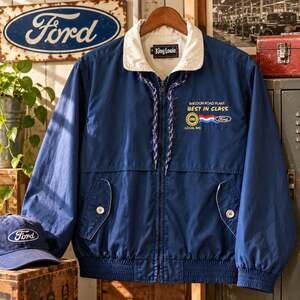 Vintage King Louie Ford UAW Local 845 Windbreaker XL (Navy Blue)